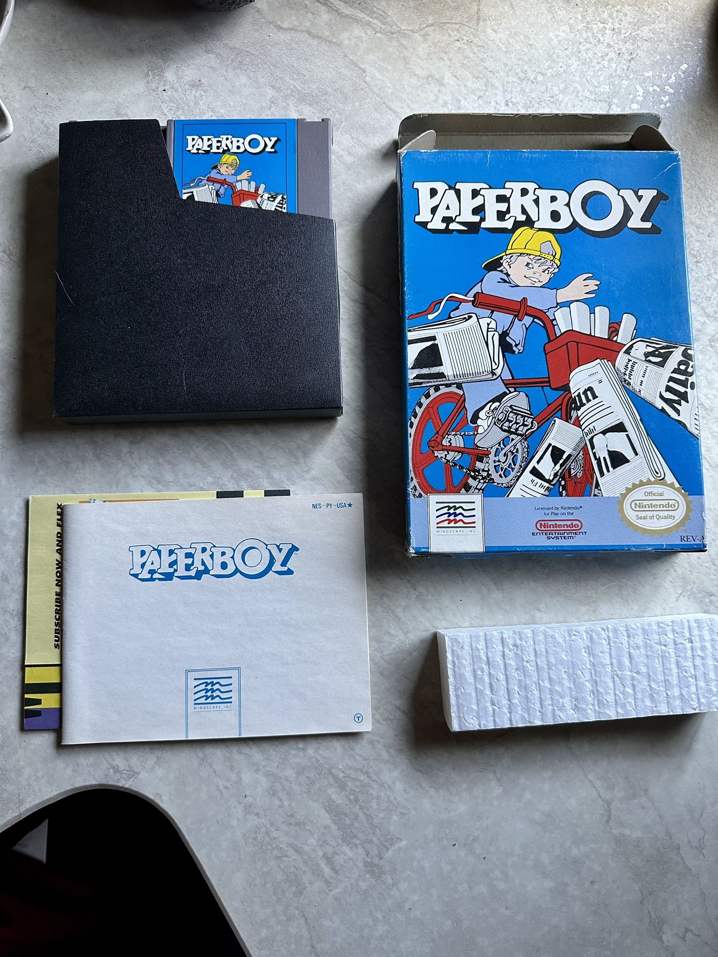 Paper boy NES CIB Box and Instructions Game Works! Tested