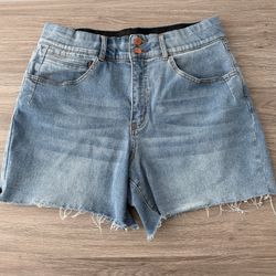 High-Waisted Denim Shorts (Size 12) – Stretchy & Super Flattering