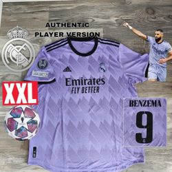 Adidas Real Madrid Benzema #9 22/23 Away Authentic Player Jersey 
