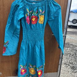 Mexican Embroidered Dress 