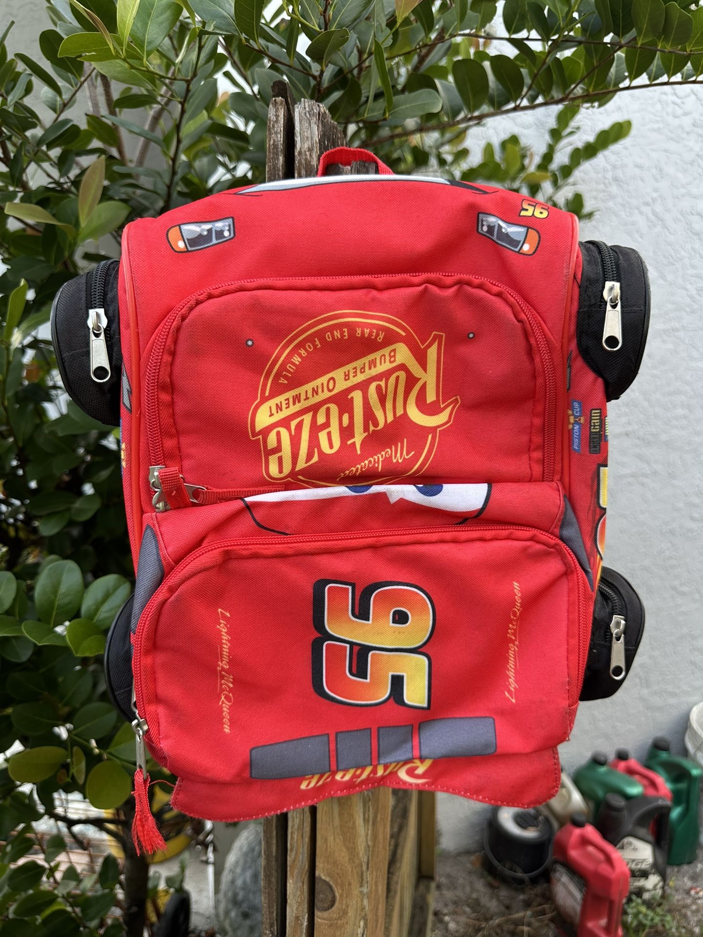 Target Cars Lightening Mcqueen Backpack Used excellent Condition 11x14