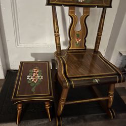 Erbersol Vintage 69’ Child’s Rocker & 68’ Footrest Bench Seat