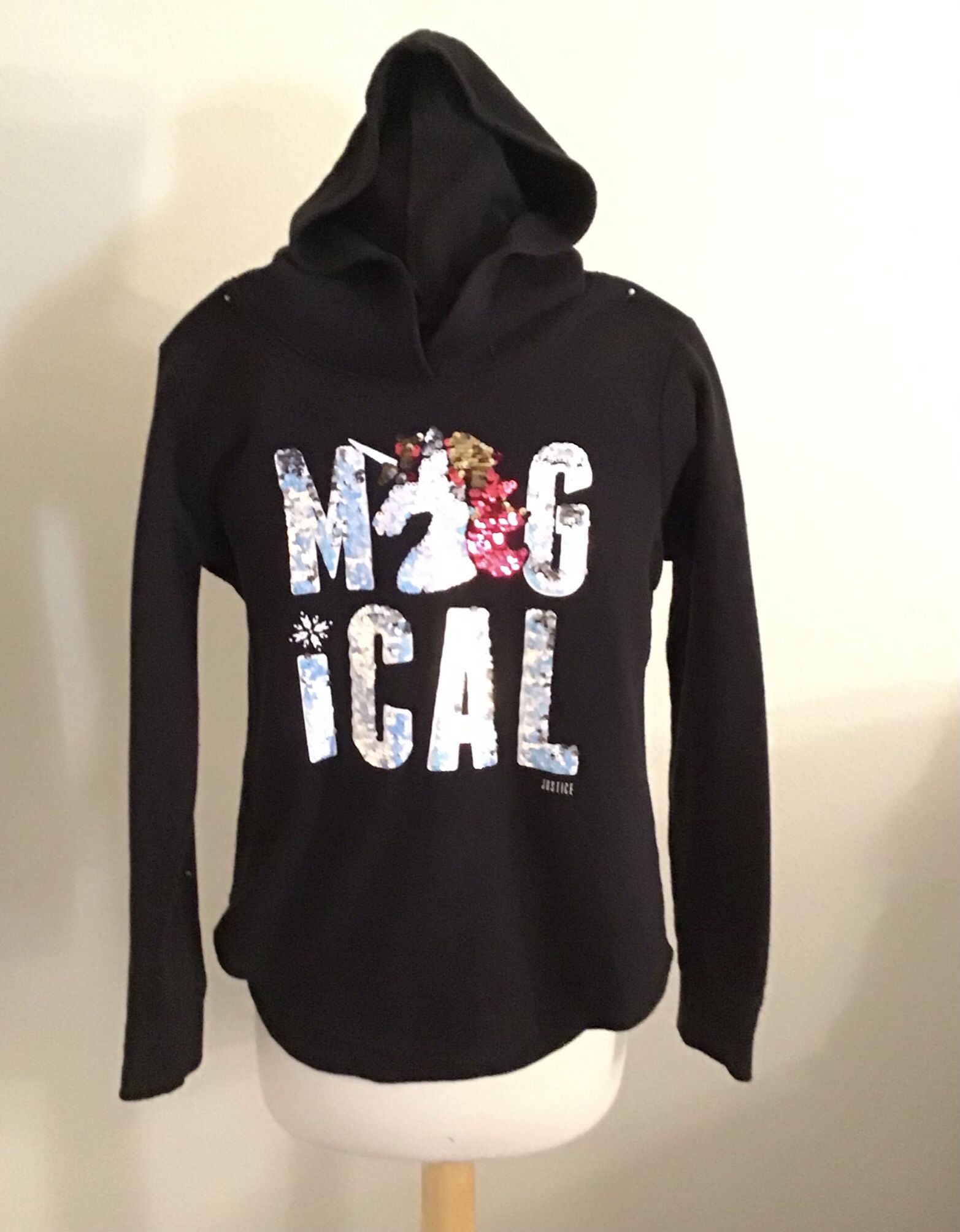 GIRLS BLACK HOODIE SIZE 12