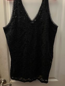 Torrid black tank top with lace overlay