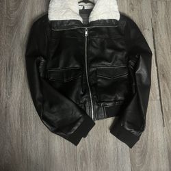Faux Black leather jacket 