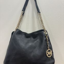 Michael Kors Black Leather Chain Shoulder Bag 
