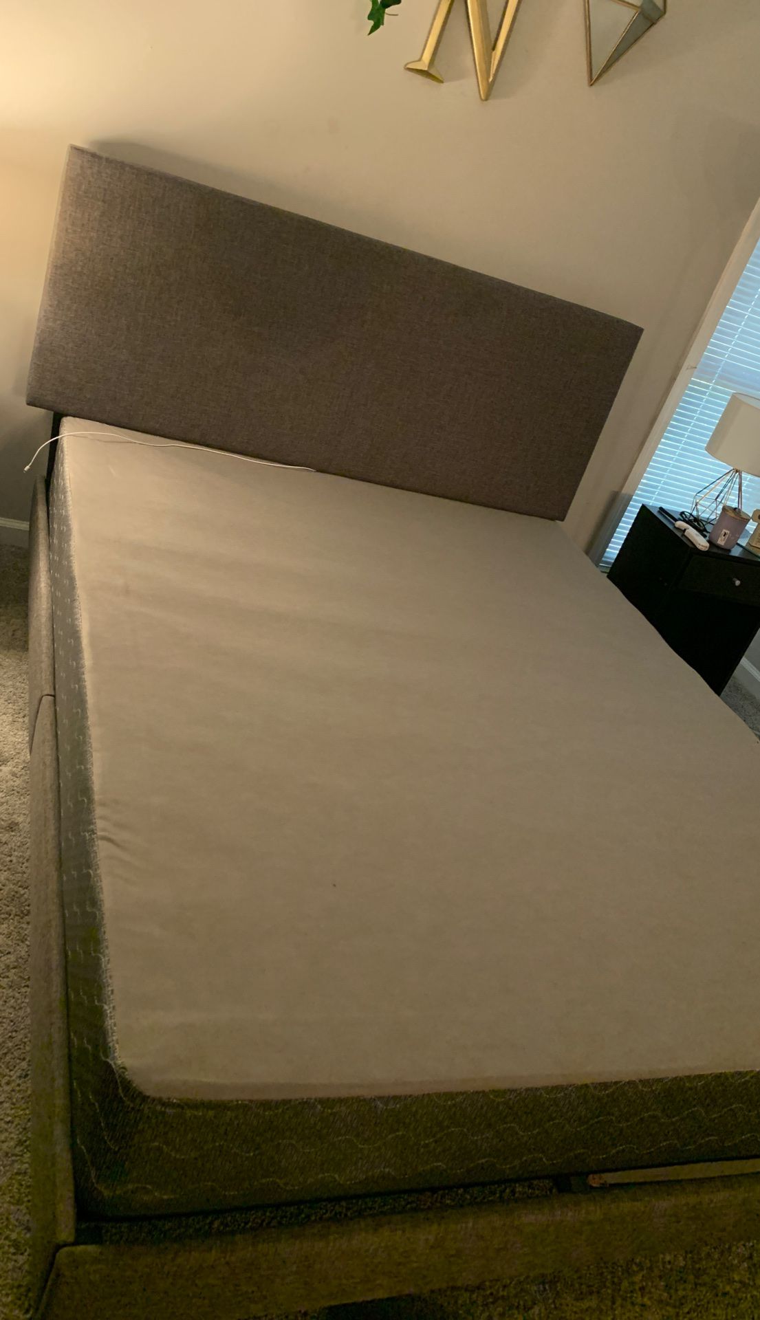 Queen box spring and bed frame