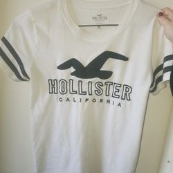 White & Dark Blue Hollister Shirt