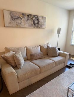 Living spaces Beige 3-Seat Upholstered Sofa