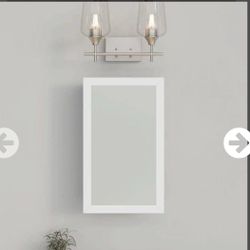 White Framed Wall Mirror Medicine Cabinet