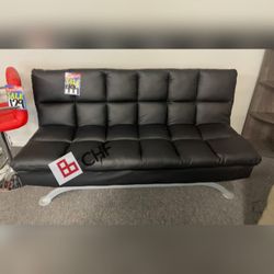 Black or Brown futon sofa | 73" × 36" × 36" ,H