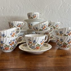 Aynsley Cottage Garden Bone China Tea Cup & Saucer Set 