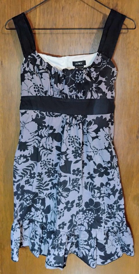 Purple Gray Floral Dress