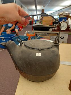 Cast iron teapot for decor