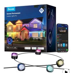 Govee Permanent Outdoor Lights Pro, 100ft with 60 RGBIC LED Lights for Daily and Accent Lighting, 75 Scene Modes for Outdoor Decor, IP67 Waterproof, W