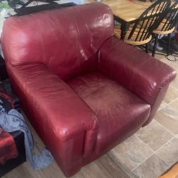 Plush Leather Sofa Chair