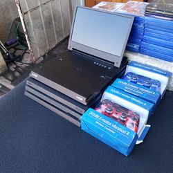 $250! 2020 PS4 Pro 1000GB, games installed. 2 Sealed control. $250! G Story Monitor worth $450!. All for $450. Firm or Trade Pokémon cards collection