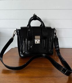 3.1 Phillip Lim Pasli Mini Satchel Black Patent Leather Bag NWOB