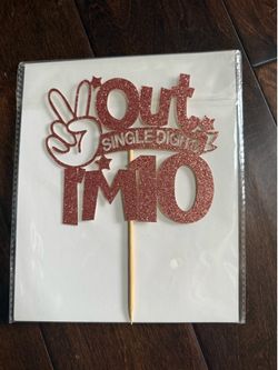 Cake topper I am 10