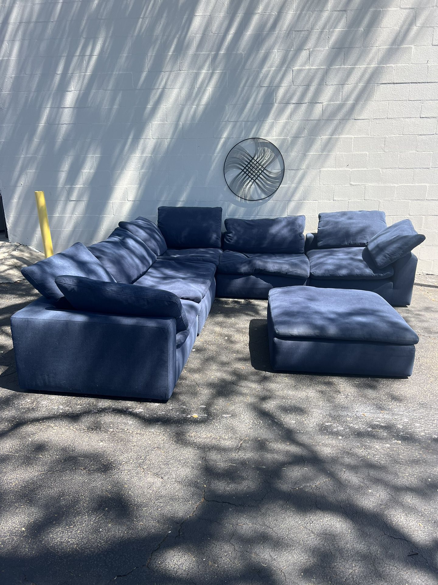 6pc Navy Blue Modular Cloud Couch 