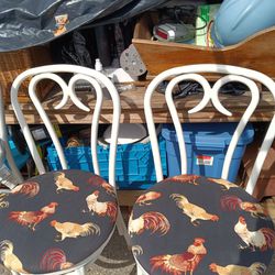 2 Thonet Style Rooster Chairs.... Metal 