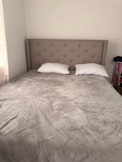 Queen bed frame and mattress
