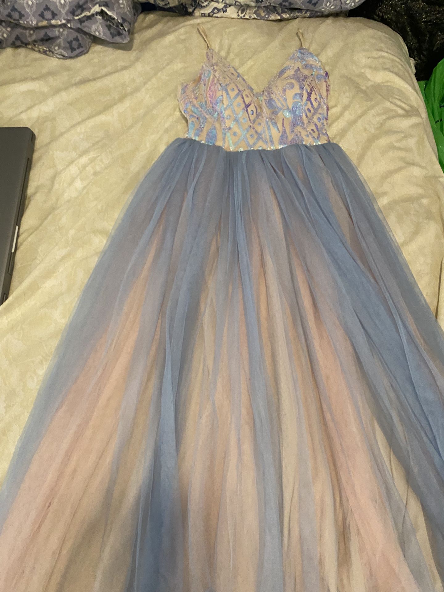 blue silk backless dress La Lune Lace Back Maxi Dress | Powder Blue | Dresses