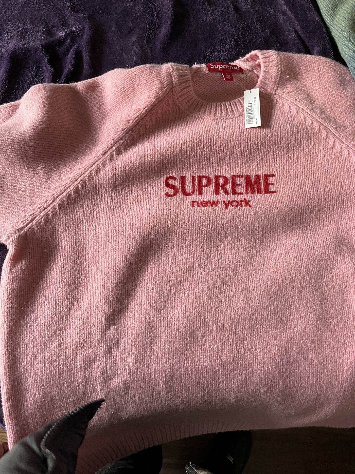 Supreme Flocked Logo Sweater FW24