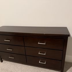 Dark Brown 6 Drawer Dresser 