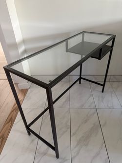 Glass Top Metal Frame Desk