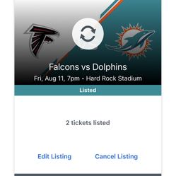Miami Dolphins  Vs Atlanta Falcons 8/11