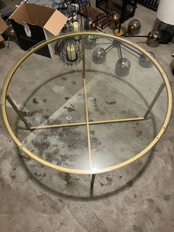 Round Glass Coffee Table Gold Frame