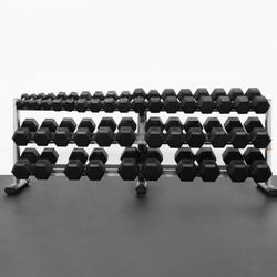 5-100 Lb Rubber Hex Dumbbell Set