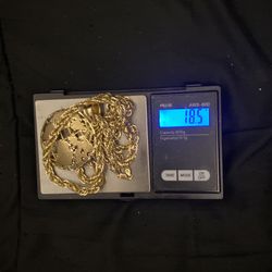 10k Diamond Cut Rope With World Pendant