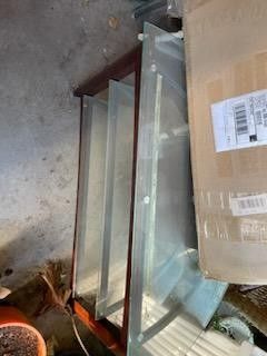 TV Stand Wood /Glass Shelving