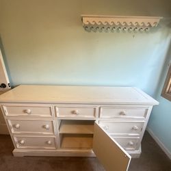 Wide Dresser With Roller Sliding Drawers