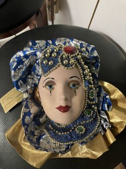 Porcelain good luck mask from New Orleans vintage