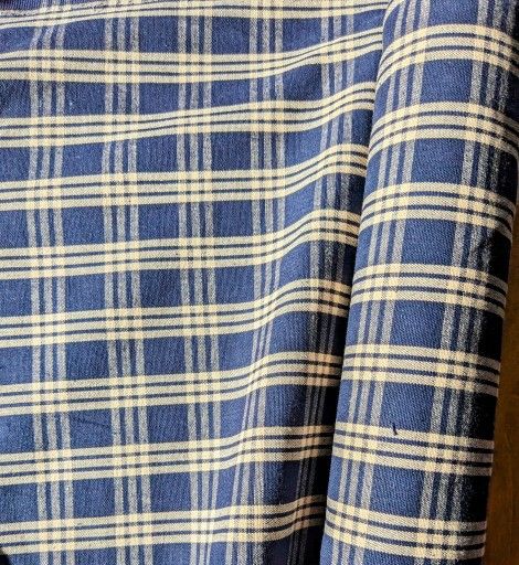 Fabric Material Roll Blue Checkerboard