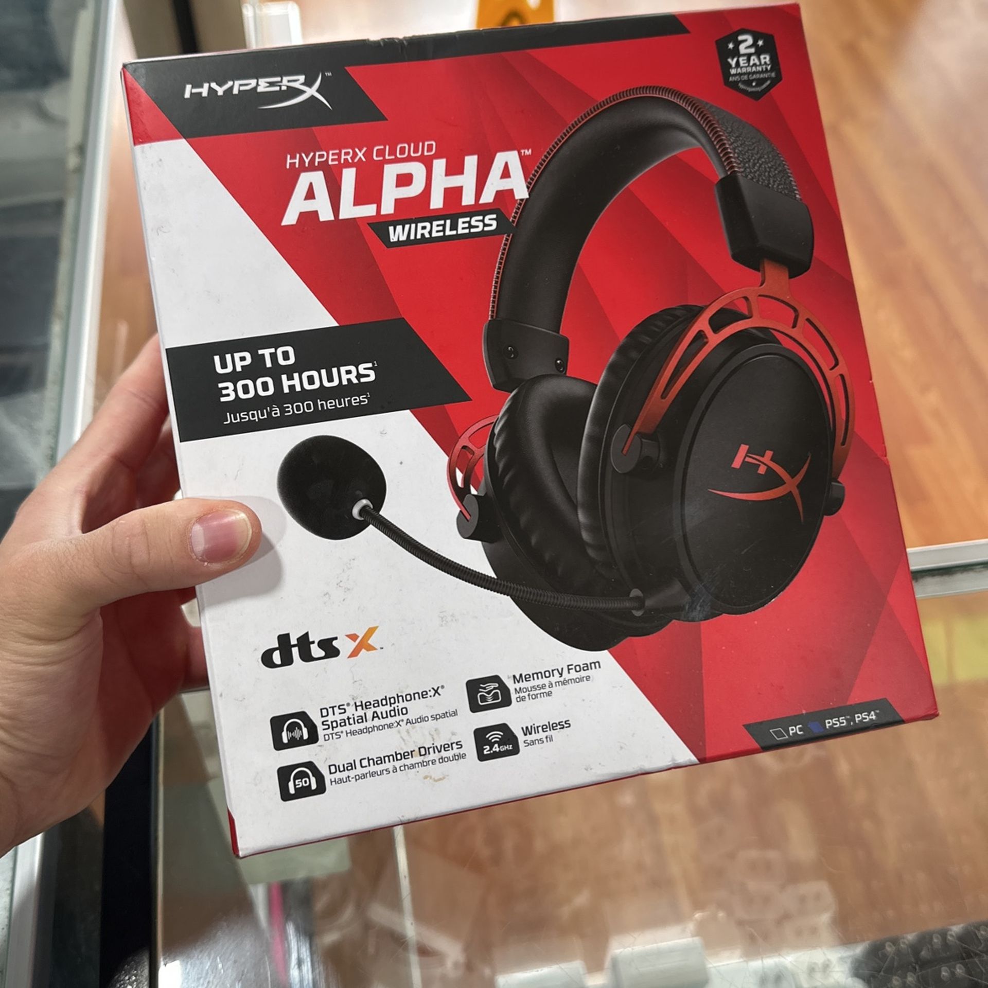 HyperX Cloud Alpha - Wireless Gaming Headset (Black-Red) New