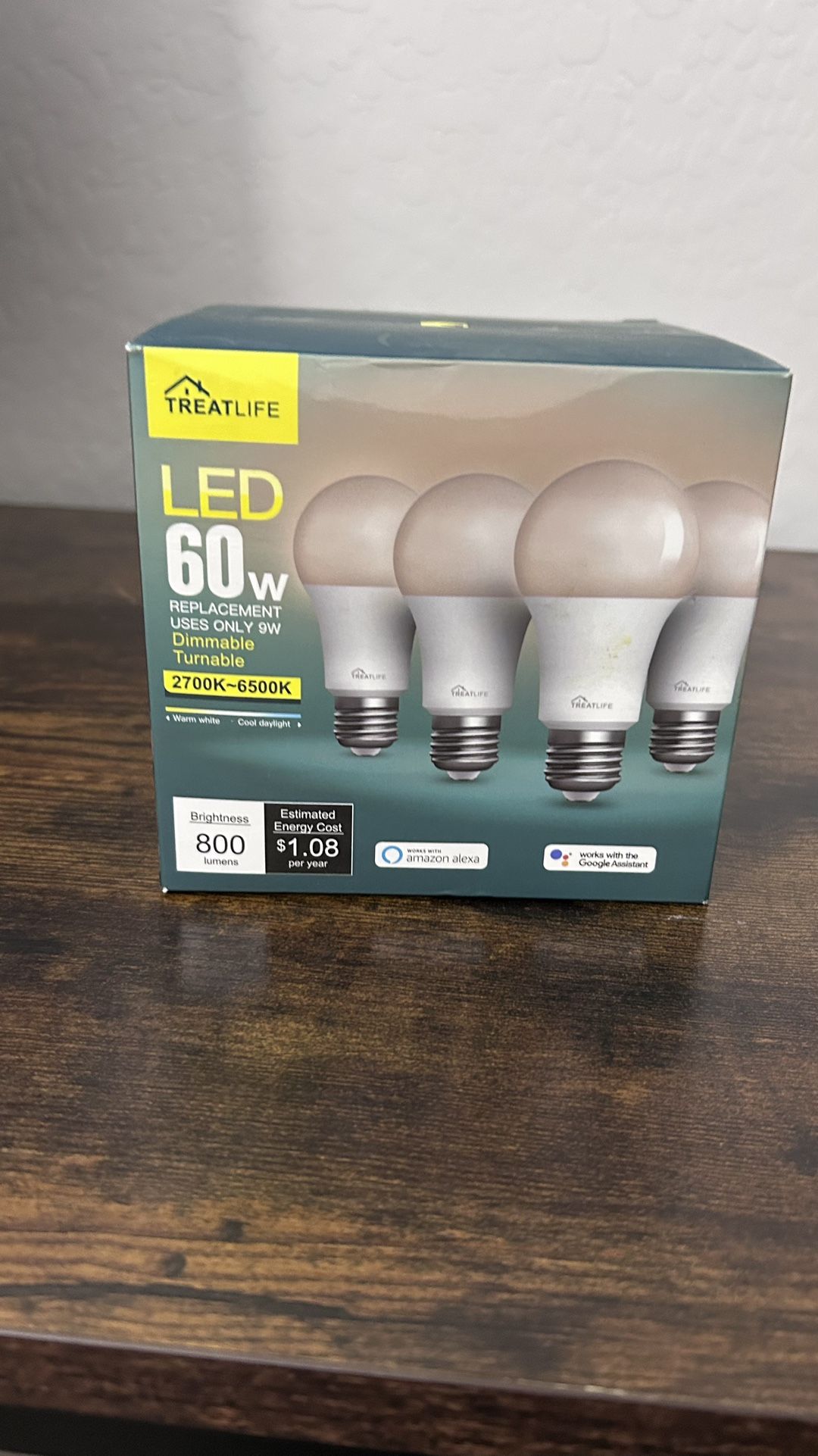 TREATLIFE Smart Light Bulbs, UL Certified WiFi Bluetooth Color Changing Light Bulb, A19 LED Smart Bulb Works with Alexa & Google Home, 60W Equivalent 