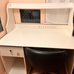 IKEA White Table & Black Chair