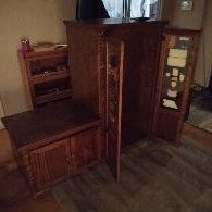 Solid oak stereo cabinet