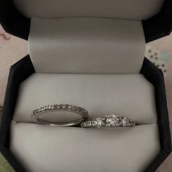 14K White Gold 1/2 Carat Certified Diamond Engagement ring set