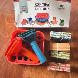 Coin Sorter Tray & Tube Set - 4 Trays + 4 Tubes + Wrappers