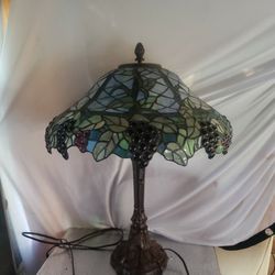 Three Tiffany Lamps All Three Match Two In Table And One Stand Up.