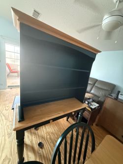 Hunter green & Wood Dining Room Hutch