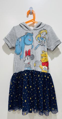 Disney Girl 100 Years Hooded Dress With Tulle Skirt