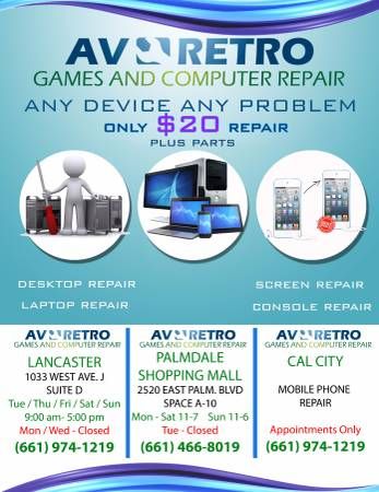 AV RETRO GAMES AND COMPUTER REPAIR