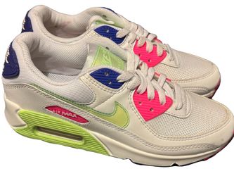 Nike Air Max 90 White/neon Green/pink/purple Sneaker Dh0250-100