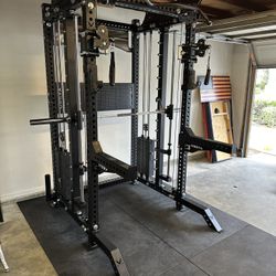 PRO SERIES Ultimate 3-1 Half Rack Functional Trainer w/Smith Machine Bar | 400lb Stack | Gym Equipment | Fitness | Commercial | Squat Rack 